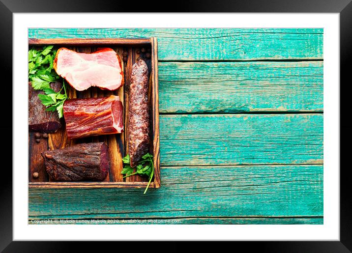 Set meat cured Framed Mounted Print by Mykola Lunov Mykola