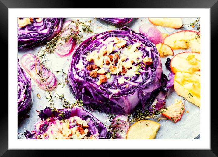 Baked red cabbage with hazelnuts Framed Mounted Print by Mykola Lunov Mykola
