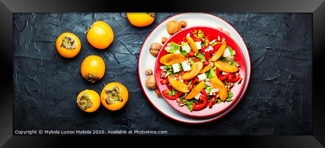 Salad with persimmon Framed Print by Mykola Lunov Mykola
