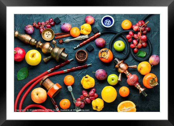Turkish hookah on fruits Framed Mounted Print by Mykola Lunov Mykola