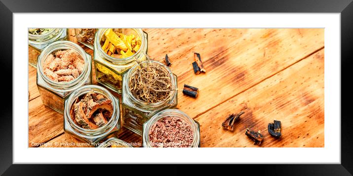 Healing herbs or medicinal herbs Framed Mounted Print by Mykola Lunov Mykola