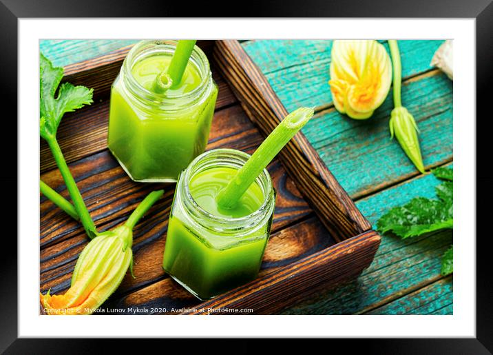Green detox smoothie Framed Mounted Print by Mykola Lunov Mykola