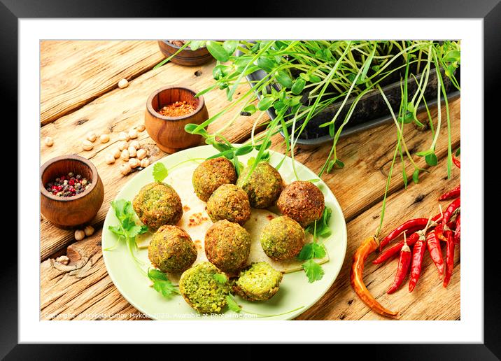Falafel,vegan Israeli food Framed Mounted Print by Mykola Lunov Mykola
