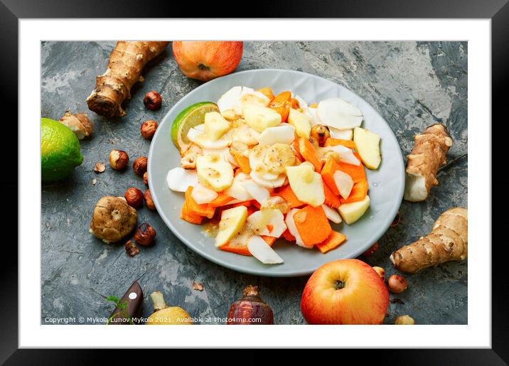Vitamin salad with vegetables and fruits Framed Mounted Print by Mykola Lunov Mykola