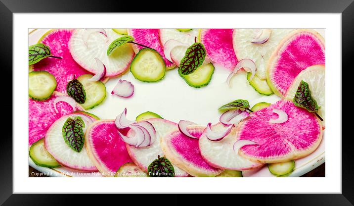 Daikon and radish salad Framed Mounted Print by Mykola Lunov Mykola