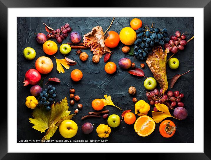 Harvest of autumn fruits Framed Mounted Print by Mykola Lunov Mykola
