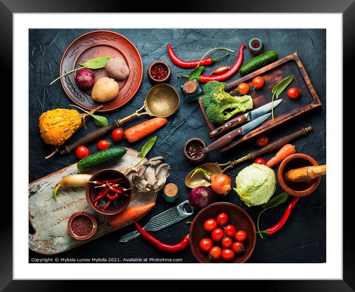 Assortment of fresh vegetables Framed Mounted Print by Mykola Lunov Mykola