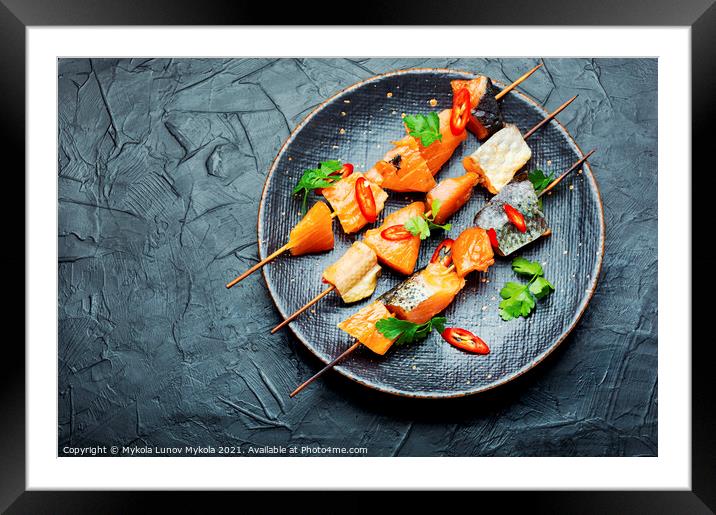 Dried fish salmon Framed Mounted Print by Mykola Lunov Mykola