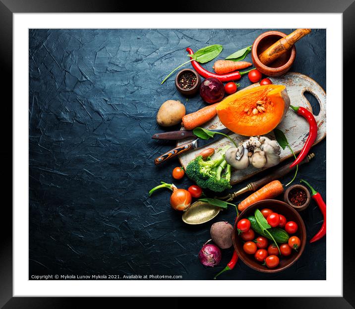 Big set of fresh vegetables Framed Mounted Print by Mykola Lunov Mykola
