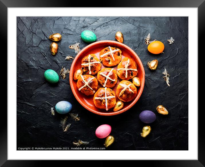 Easter hot cross buns Framed Mounted Print by Mykola Lunov Mykola