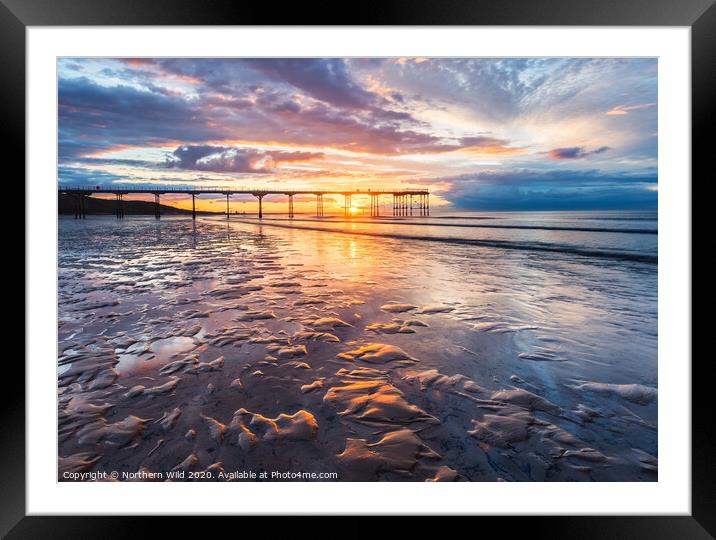  Saltburn Pier beach textures Framed Mounted Print by Northern Wild