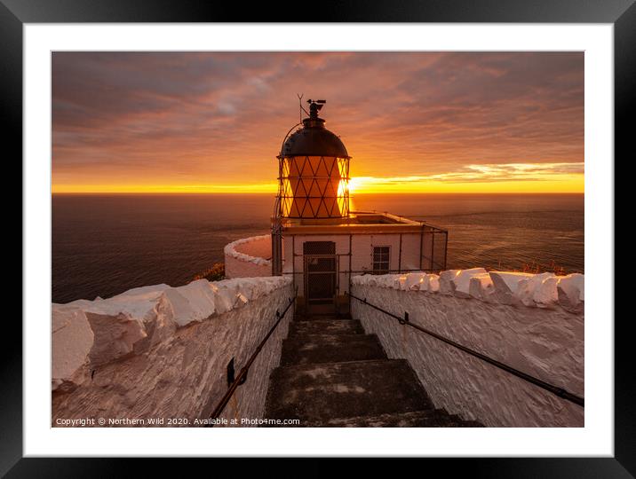 St Abbs Lighthouse Sunset Framed Mounted Print by Northern Wild