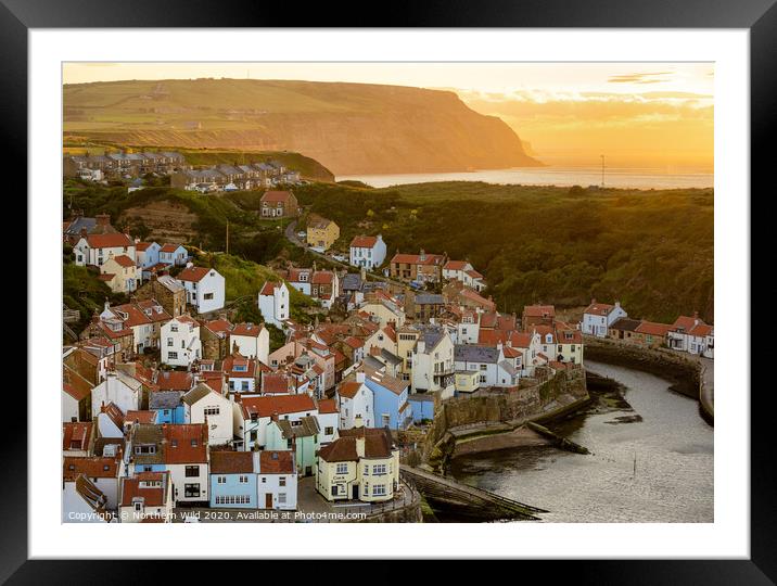 Staithes village sunset Framed Mounted Print by Northern Wild