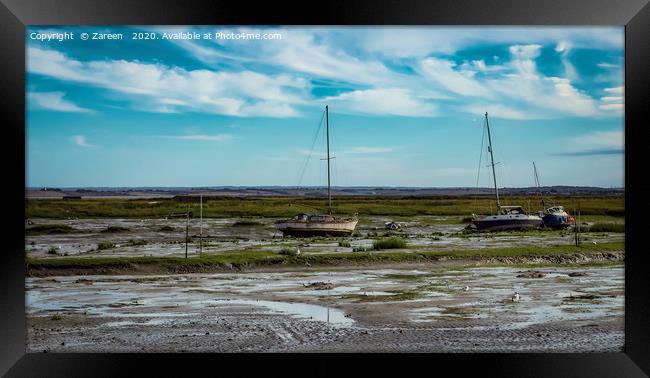 Sail Boat At Leigh Framed Print by Zareen 