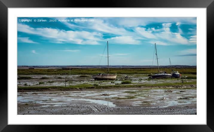 Sail Boat At Leigh Framed Mounted Print by Zareen 