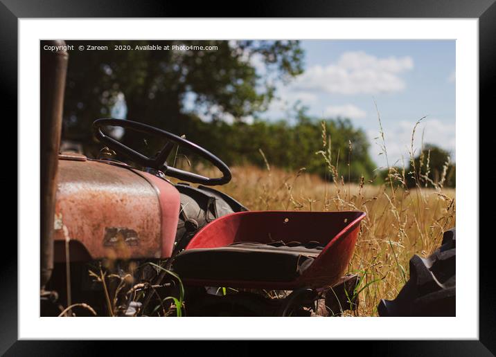 vintage Massey Ferguson tractor  Framed Mounted Print by Zareen 