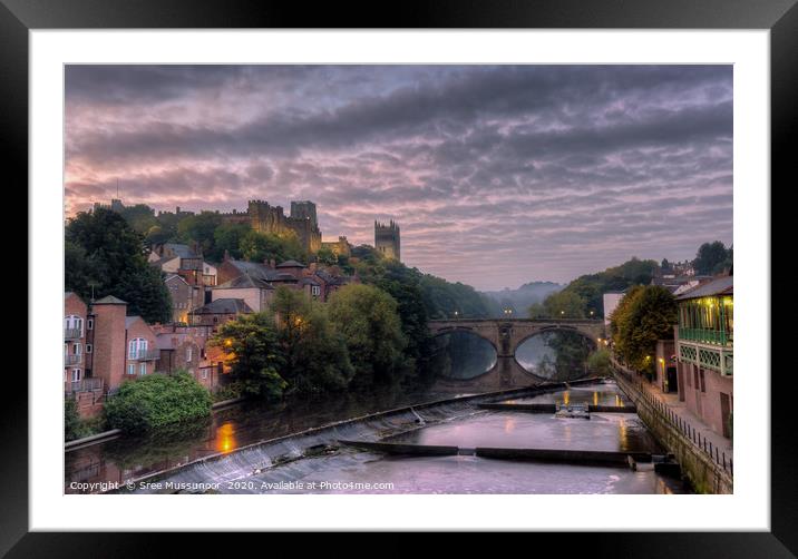 Durham Cathedral and Framwellgate bridge Framed Mounted Print by Sree Mussunoor