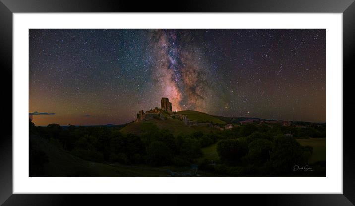 Corfe Castle by Night Framed Mounted Print by Daniel Socha