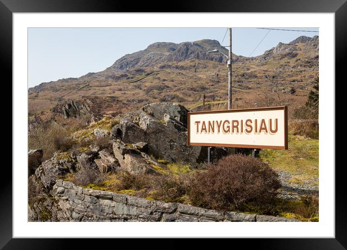 Tanygrisiau Station Sign Framed Mounted Print by chris hyde