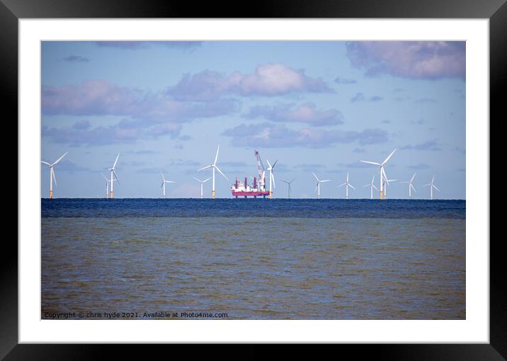 Wind Farm and Gas Platform Framed Mounted Print by chris hyde
