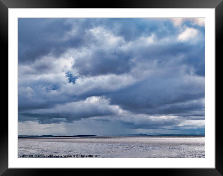 Storm clouds Morecambe Bay  Framed Mounted Print by chris hyde
