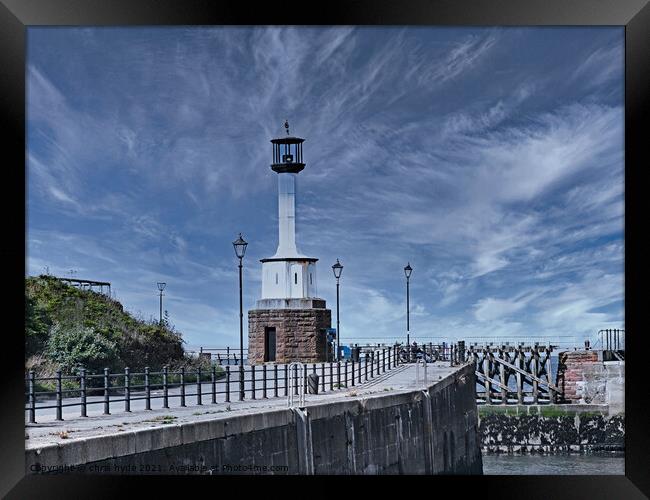 Maryport Lighthouse Framed Print by chris hyde