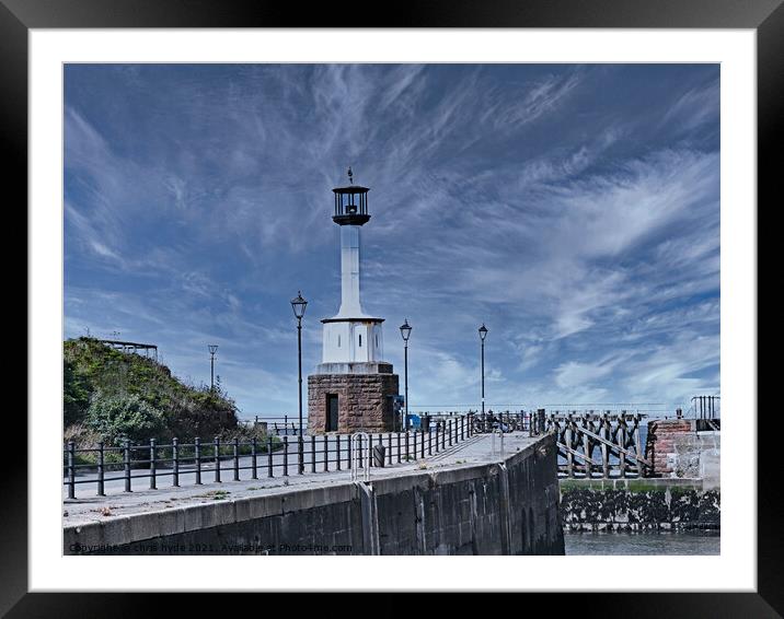 Maryport Lighthouse Framed Mounted Print by chris hyde