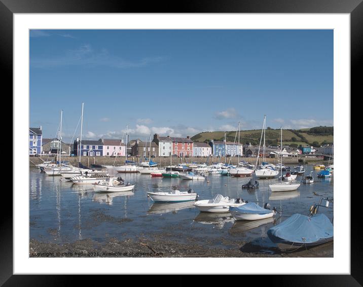 Aberaeron Harbour Caredigion Wales Framed Mounted Print by chris hyde