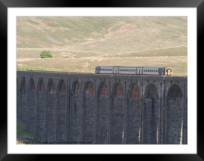 Train Passing over Ribblesdail Viaduct Framed Mounted Print by chris hyde