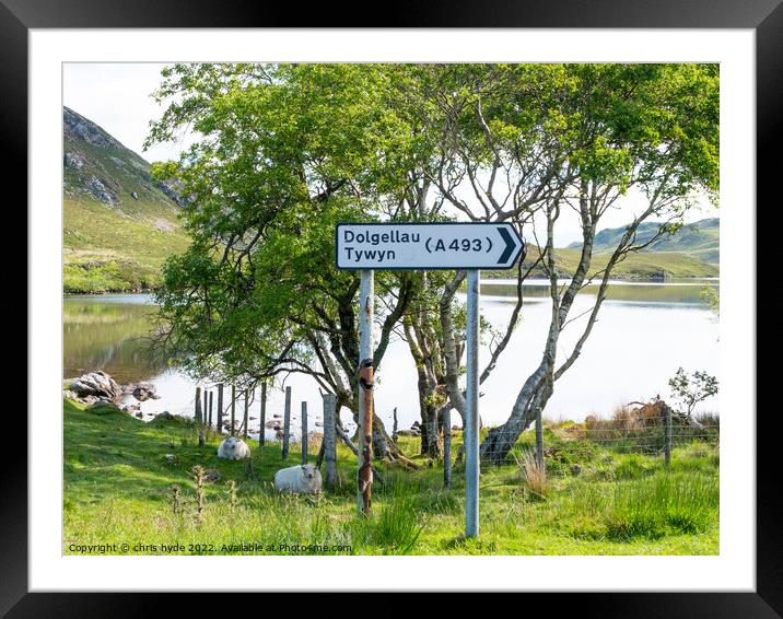 Cregannan Lakes Signpost Framed Mounted Print by chris hyde