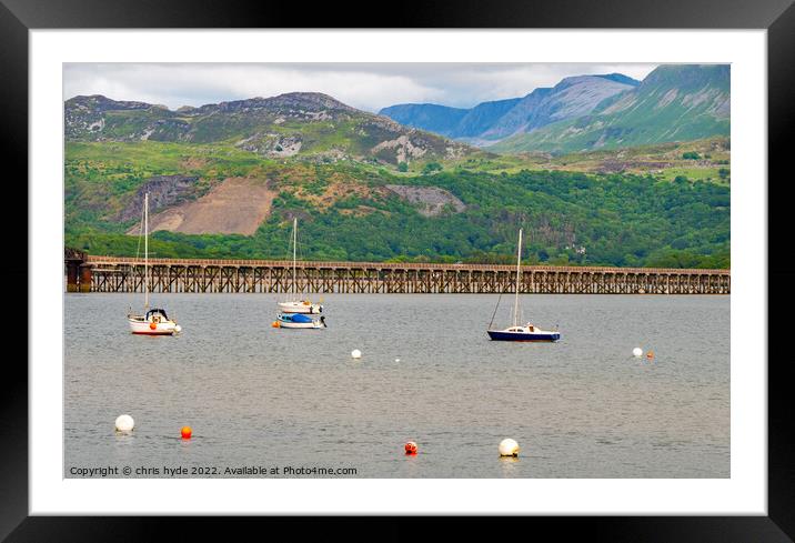 Yachts in Barmouth Wales Framed Mounted Print by chris hyde