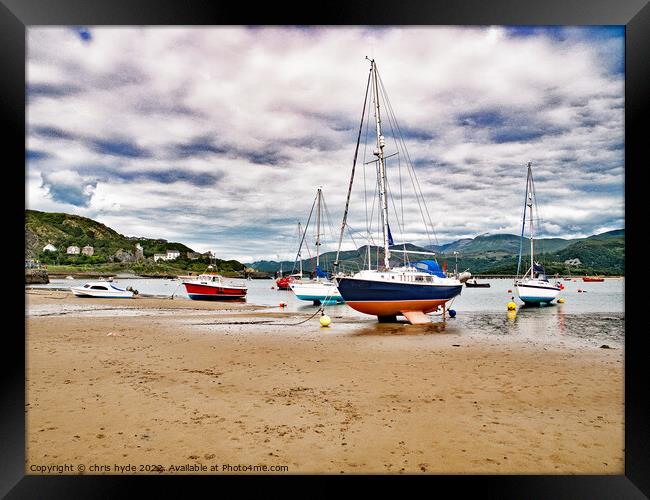 Yachts in Barmouth Framed Print by chris hyde