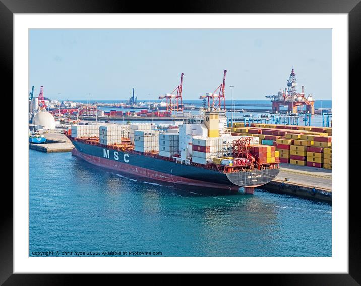 Container Ship MSC Atlantic  Framed Mounted Print by chris hyde
