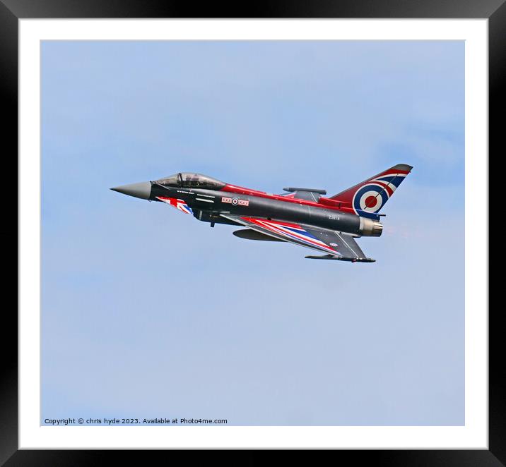 RAF Typhoon Fighter Framed Mounted Print by chris hyde