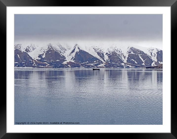 Svalbard Mountains and Fiord Framed Mounted Print by chris hyde