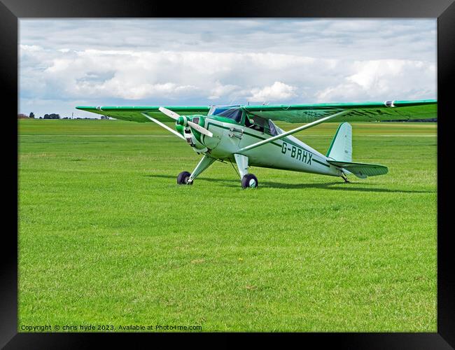 Luscombe Aircraft At Sywell Framed Print by chris hyde