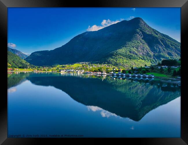 Reflectrions Skjolden Norway Framed Print by chris hyde