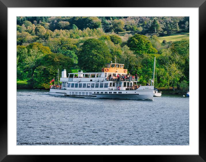 Steamer on Lake Windermere Framed Mounted Print by chris hyde