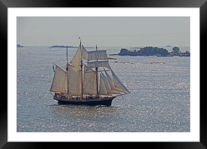 Finish three masted sailing ship Framed Mounted Print by chris hyde