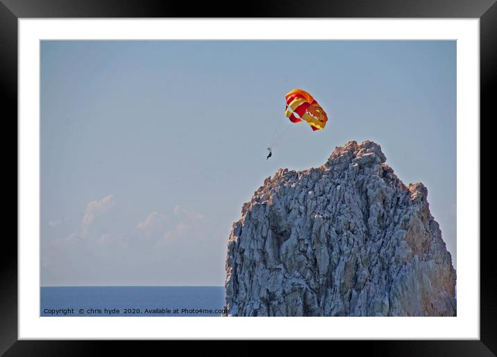 hang Glider  Cabo San Lucas Framed Mounted Print by chris hyde