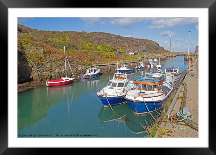 Amlwch Bay Boats Framed Mounted Print by chris hyde