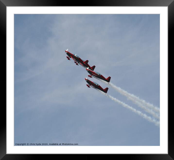 formation flying  Framed Mounted Print by chris hyde