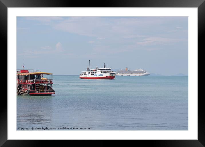 Kho Samui Ferry Framed Mounted Print by chris hyde