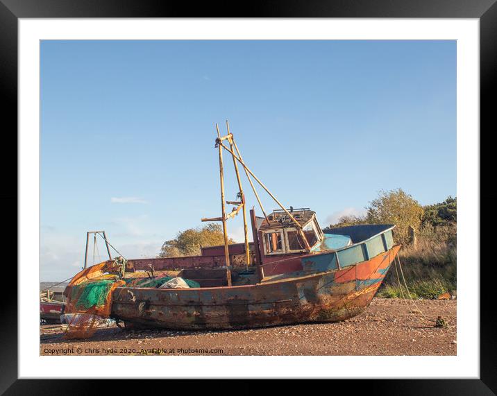 derelict Fishing Boat Framed Mounted Print by chris hyde