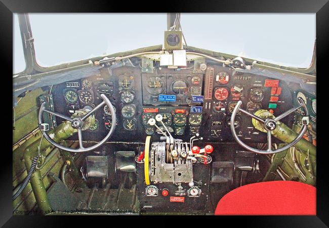 C47 Dakota Cockpit Framed Print by chris hyde