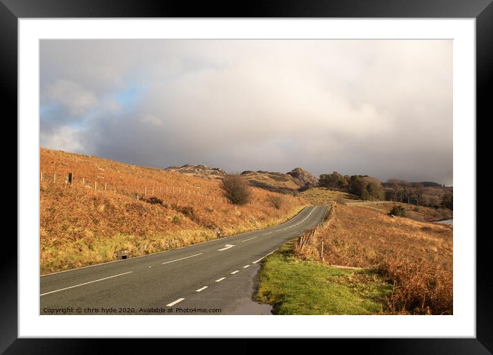 Capel Curig Highway Framed Mounted Print by chris hyde