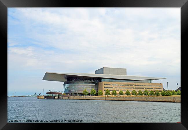 wide angle view of Copenhagen opera house  Framed Print by chris hyde