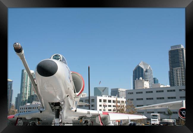 A4 Skywhawk USS Midway Framed Print by chris hyde
