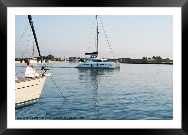 Yachts in Lefkas Greece Framed Mounted Print by chris hyde