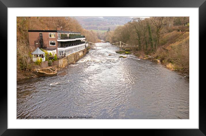 River Dee Chainbridge Framed Mounted Print by chris hyde